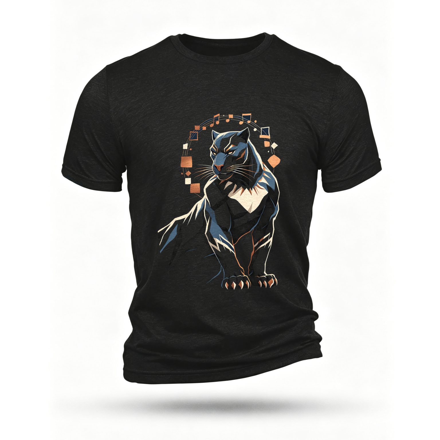 Black T-shirt, front print