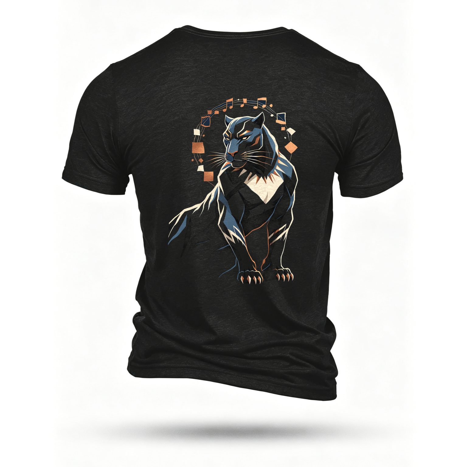 Black T-shirt, back print