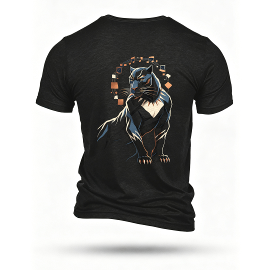 Black T-shirt, back print