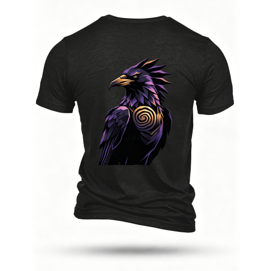 Black T-shirt, back print