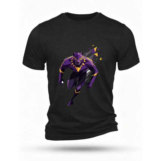 Black T-shirt, front print