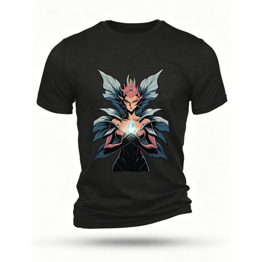 Black T-shirt, front print