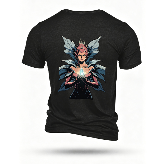 Black T-shirt, back print
