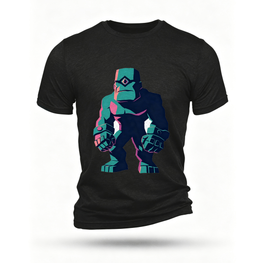 Black T-shirt, front print