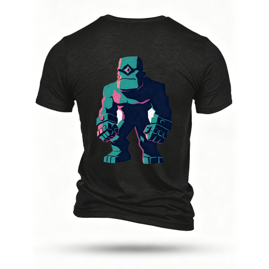 Black T-shirt, back print