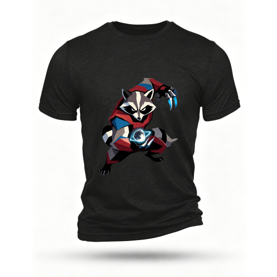 Black T-shirt, front print
