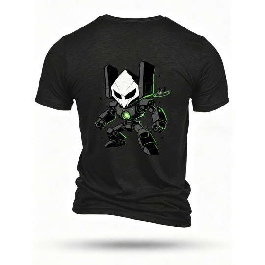 Black T-shirt, back print