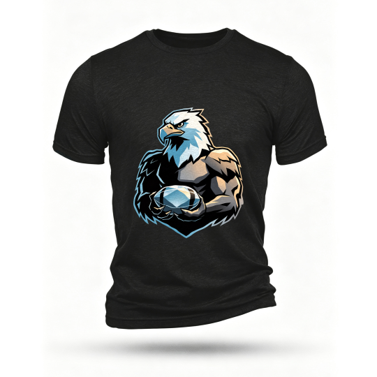 Black T-shirt, front print