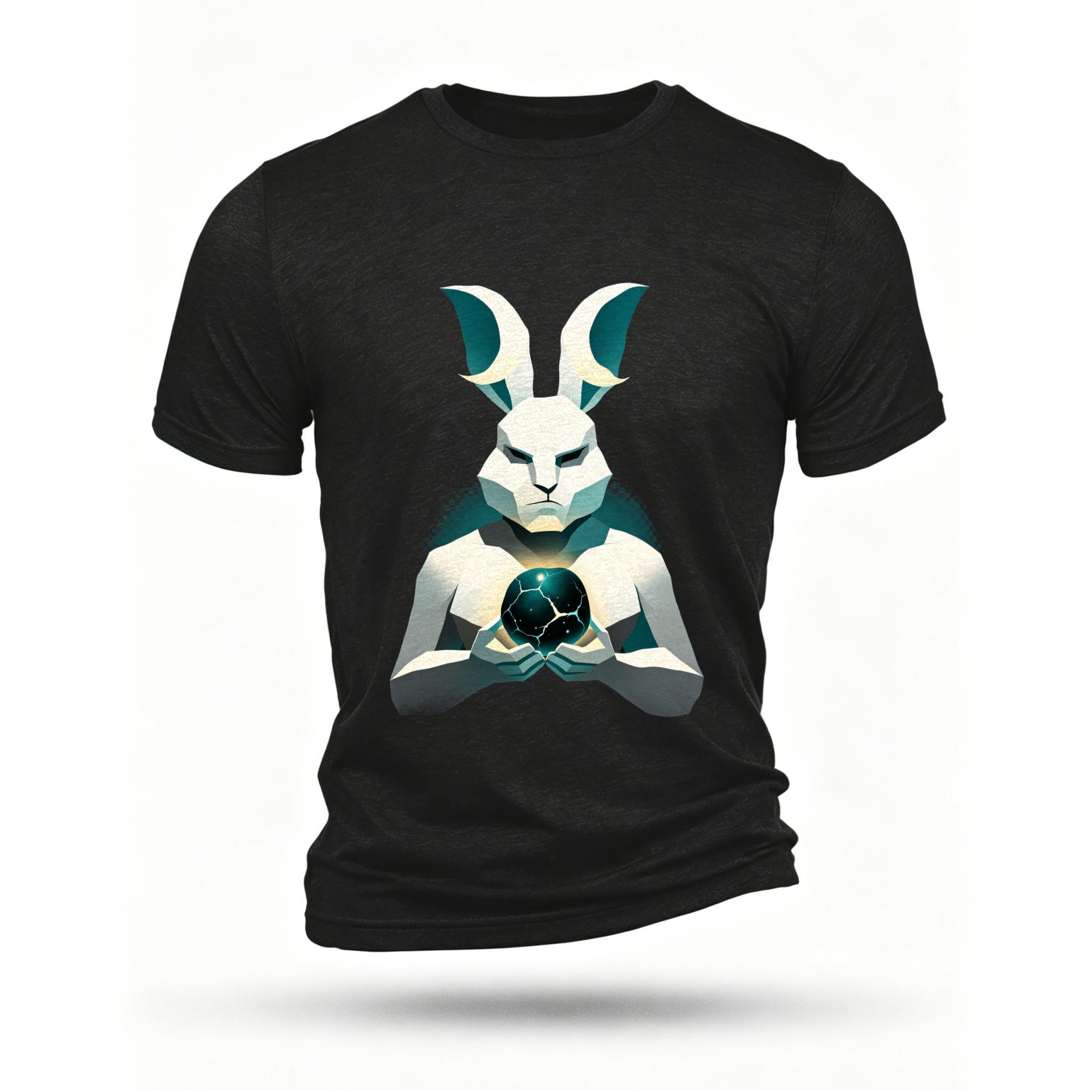 Black T-shirt, front print