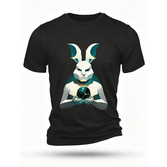Black T-shirt, front print