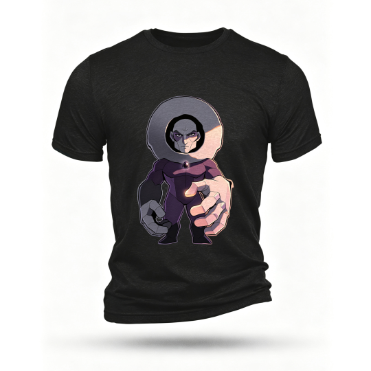 Black T-shirt, front print