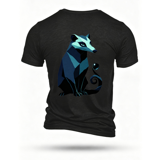 Black T-shirt, back print