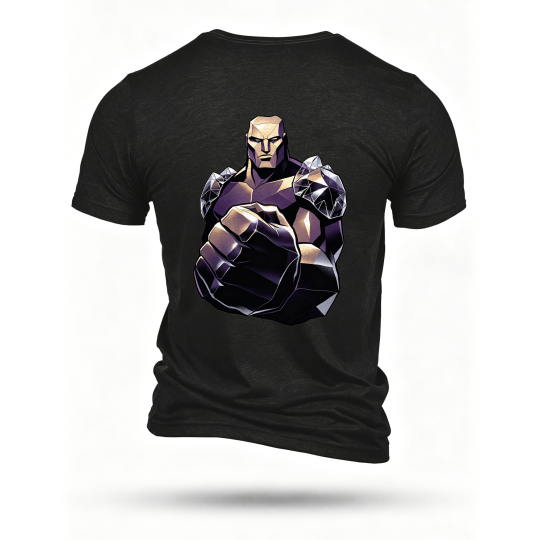 Black T-shirt, back print