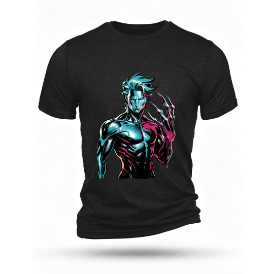 Black T-shirt, front print