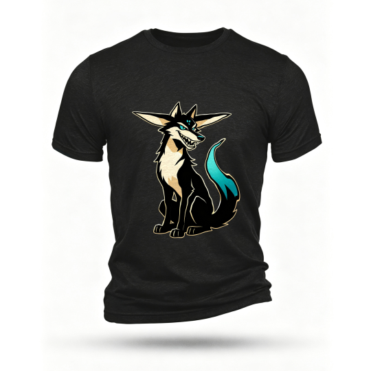 Black T-shirt, front print