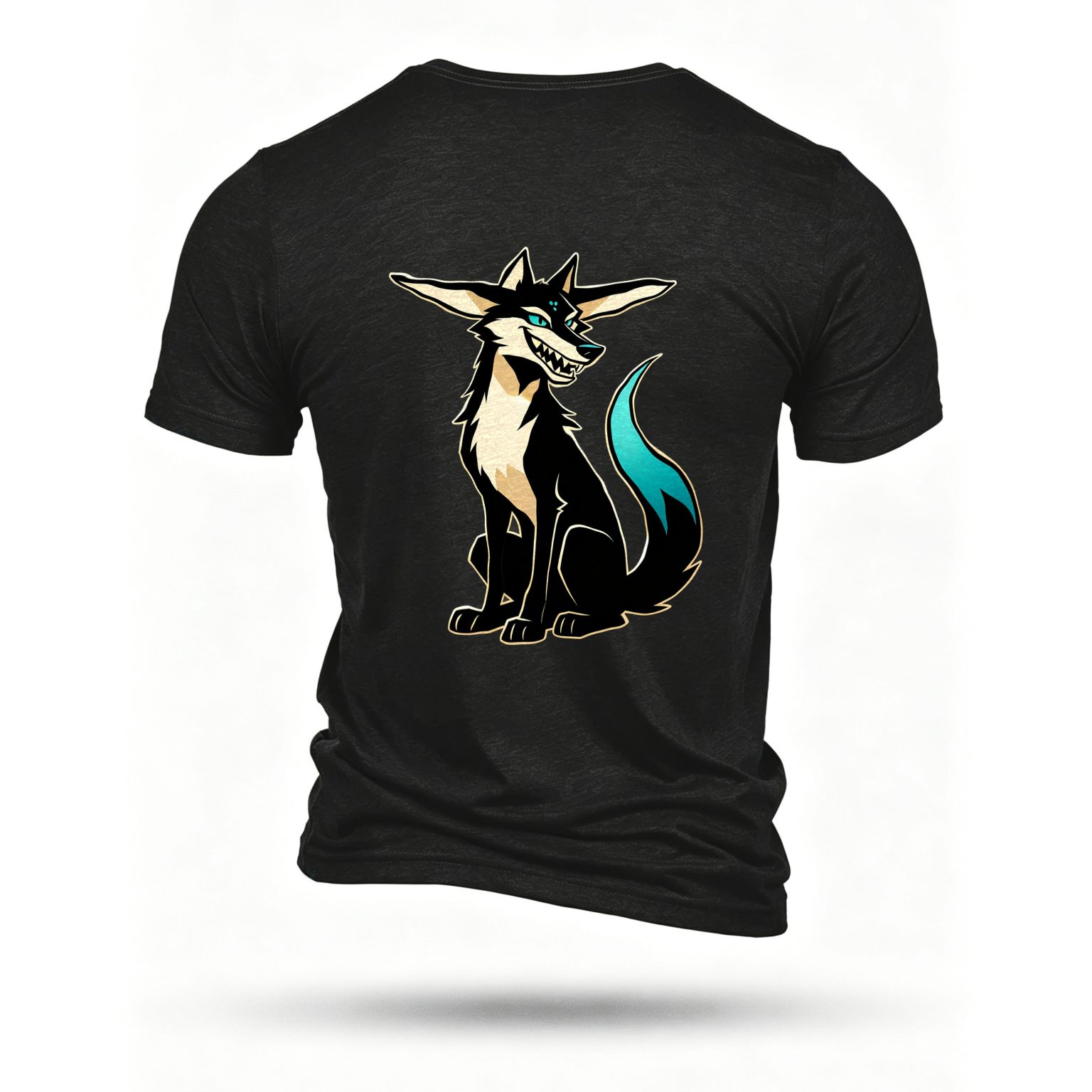 Black T-shirt, back print
