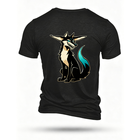 Black T-shirt, back print