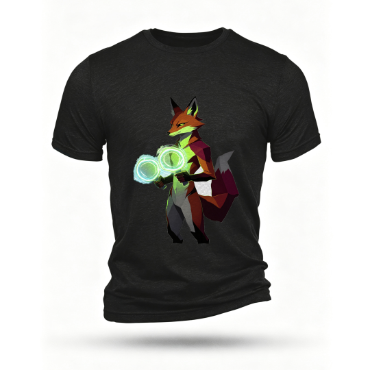 Black T-shirt, front print