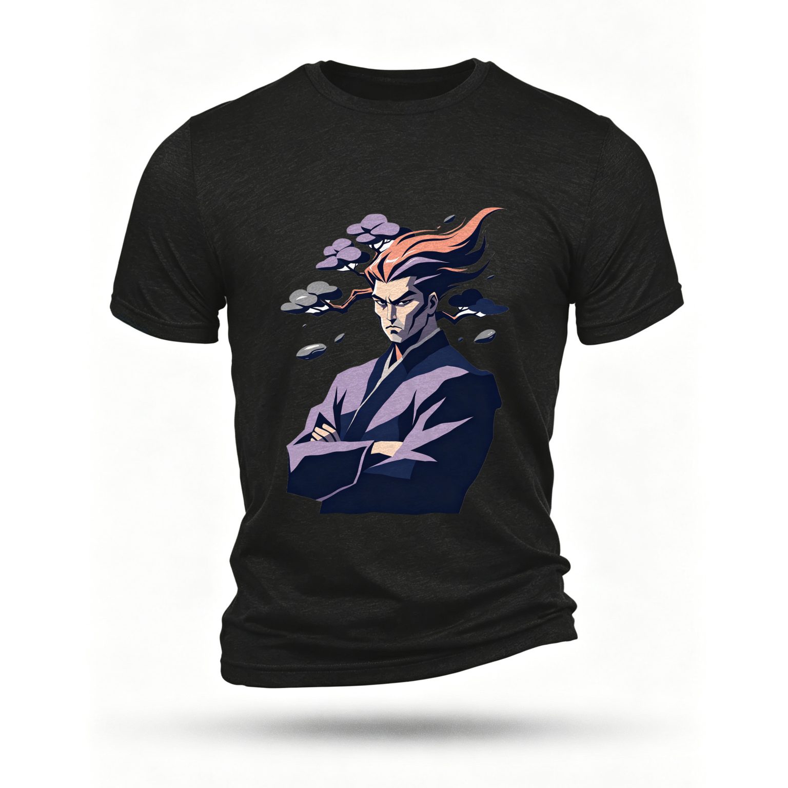 Black T-shirt, front print