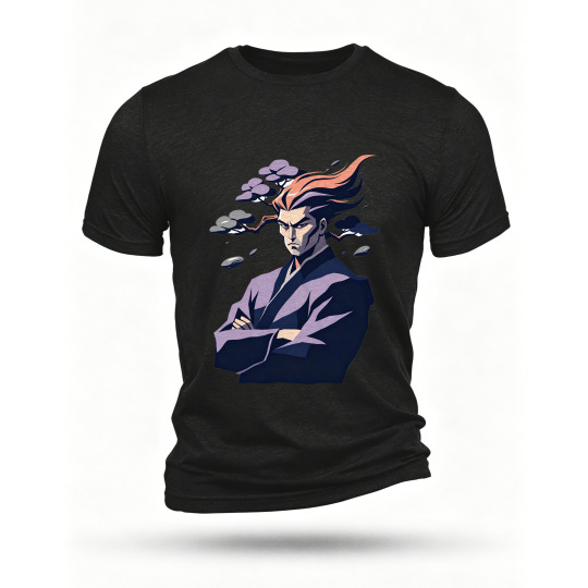Black T-shirt, front print
