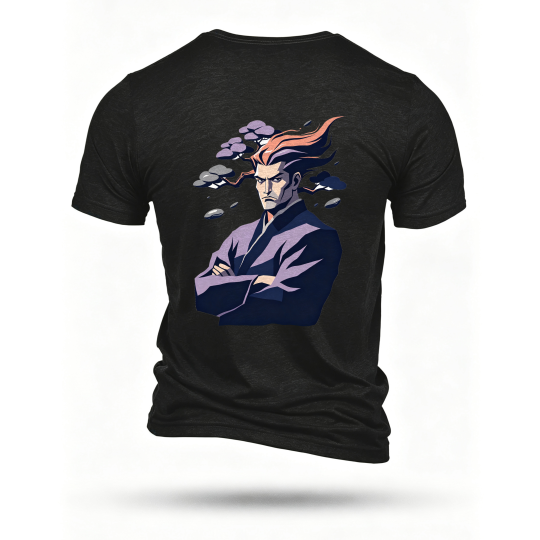 Black T-shirt, back print