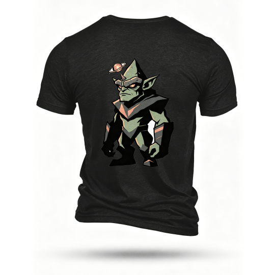 Black T-shirt, back print