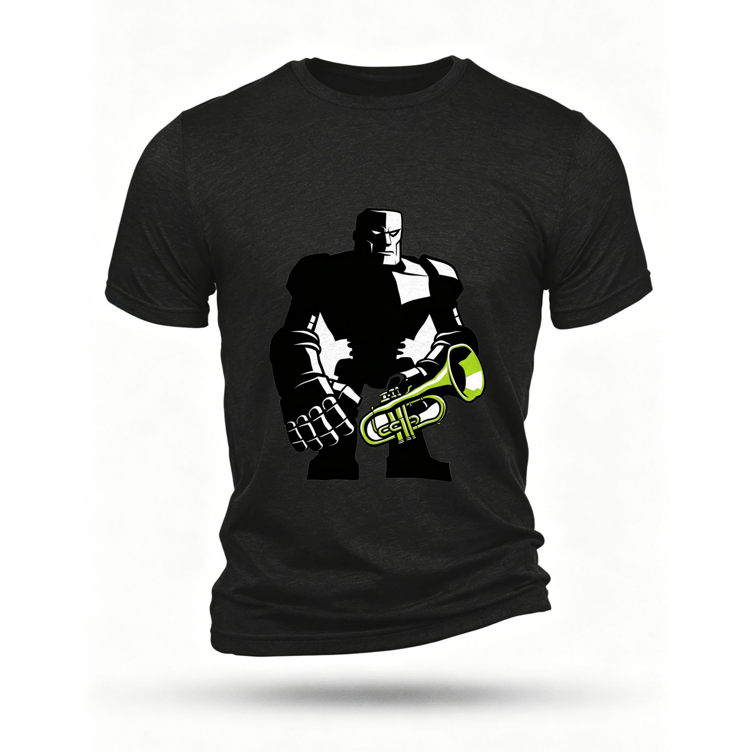 Black T-shirt, front print