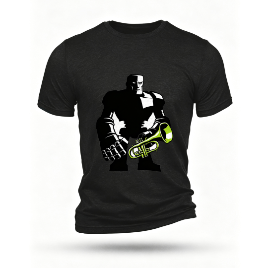 Black T-shirt, front print