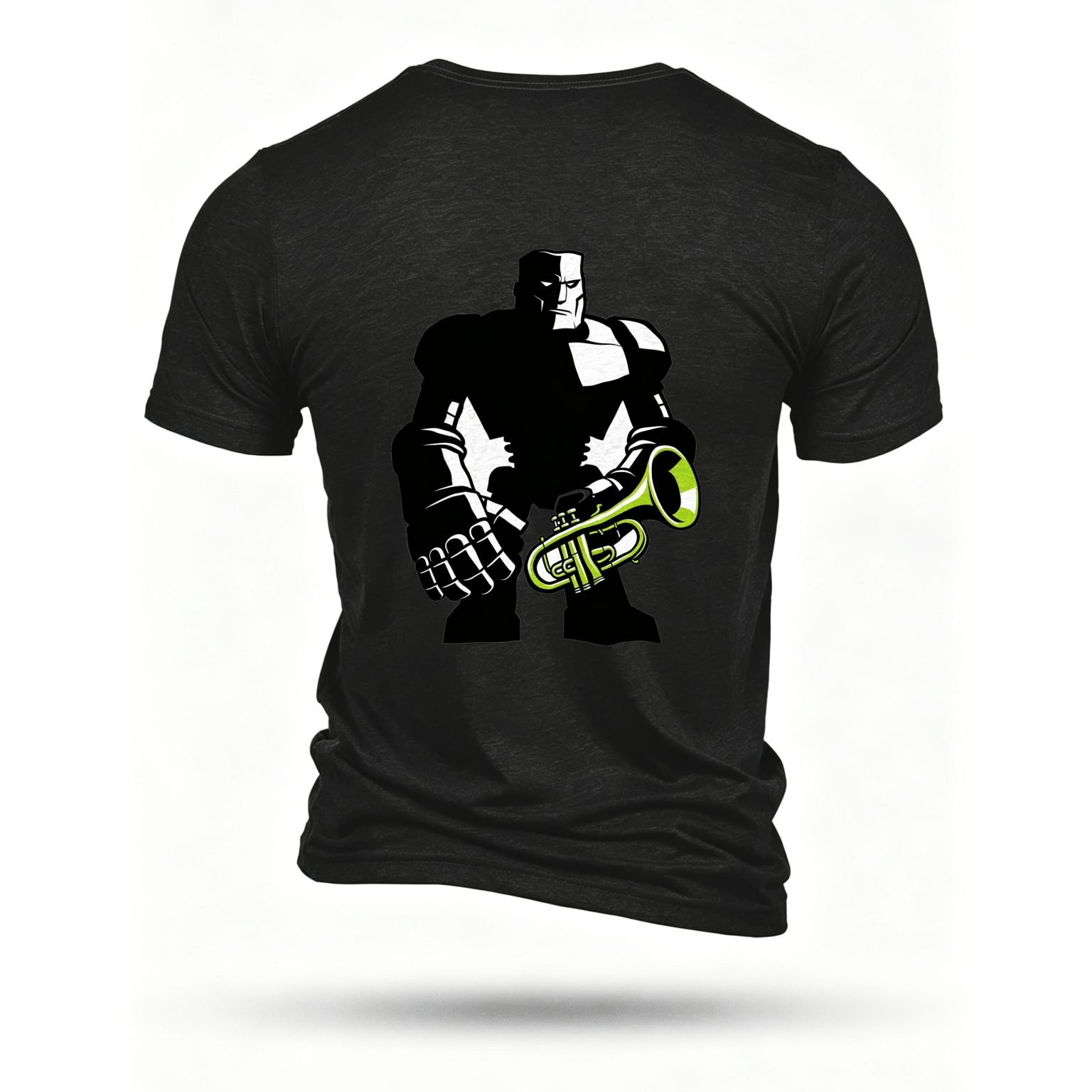 Black T-shirt, back print