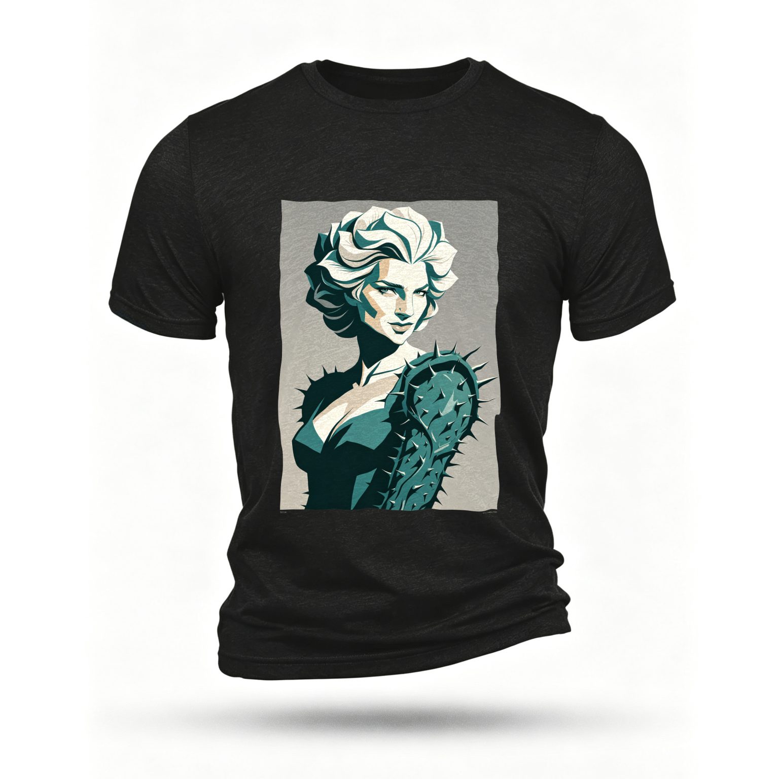 Black T-shirt, front print