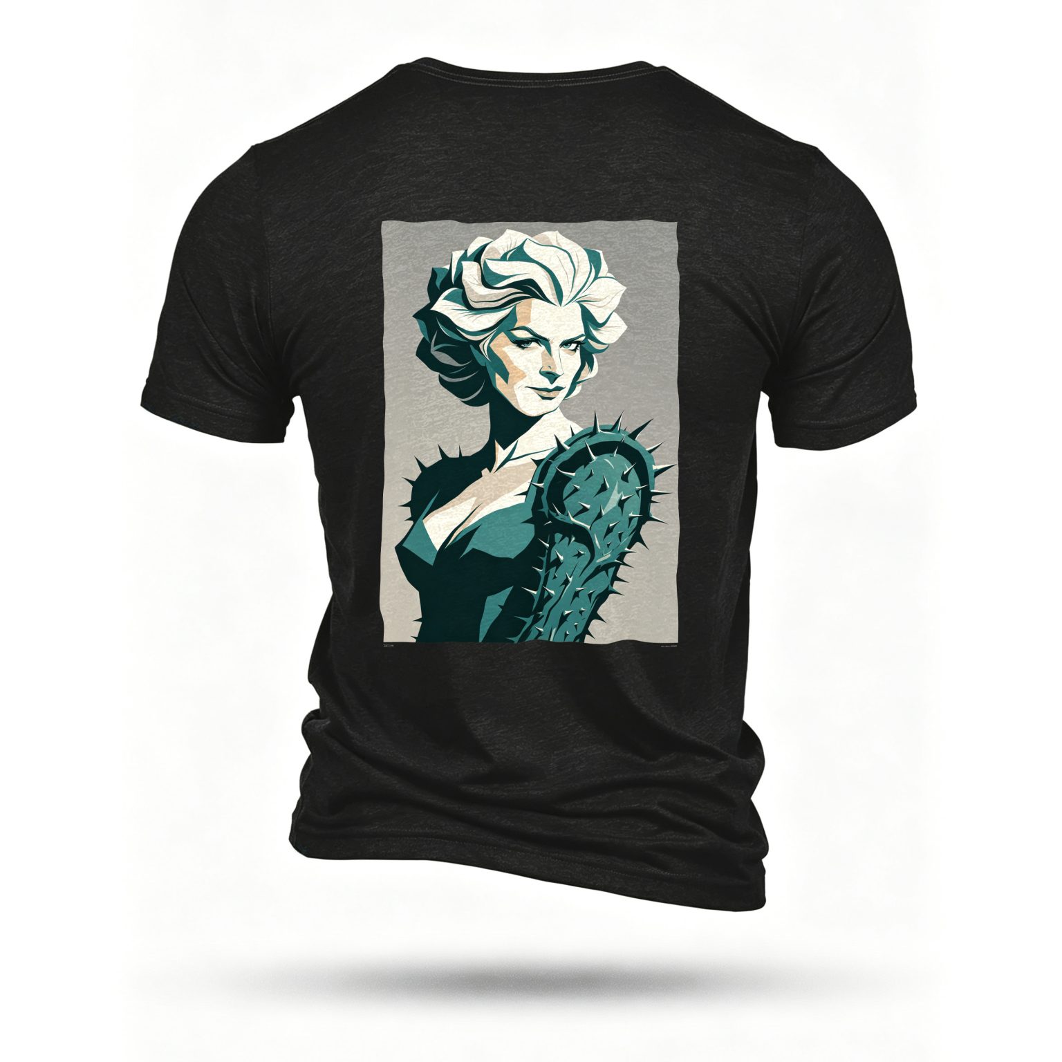 Black T-shirt, back print