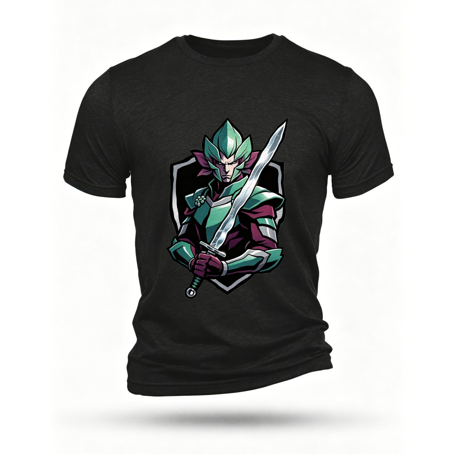 Black T-shirt, front print
