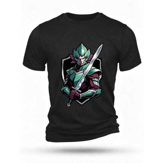 Black T-shirt, front print