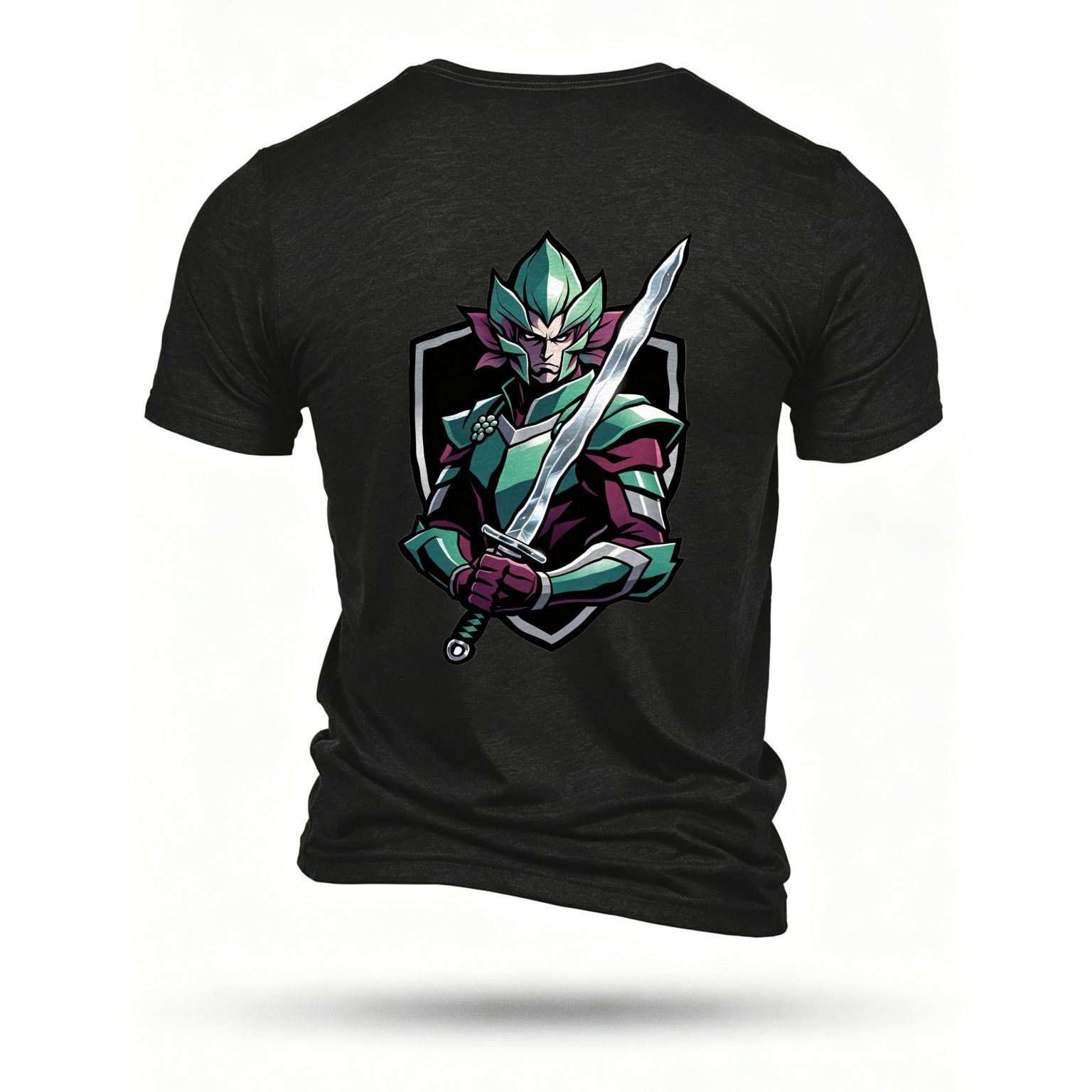 Black T-shirt, back print