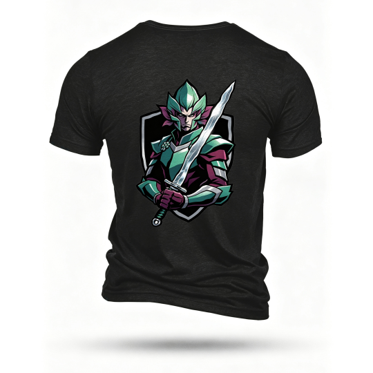 Black T-shirt, back print