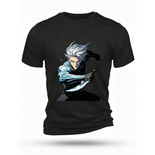Black T-shirt, front print