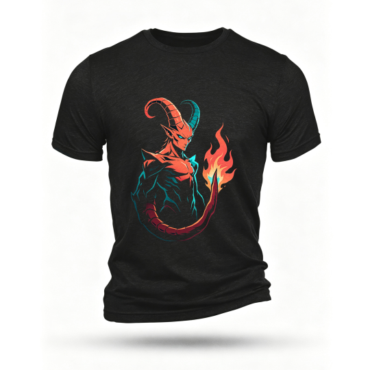 Black T-shirt, front print
