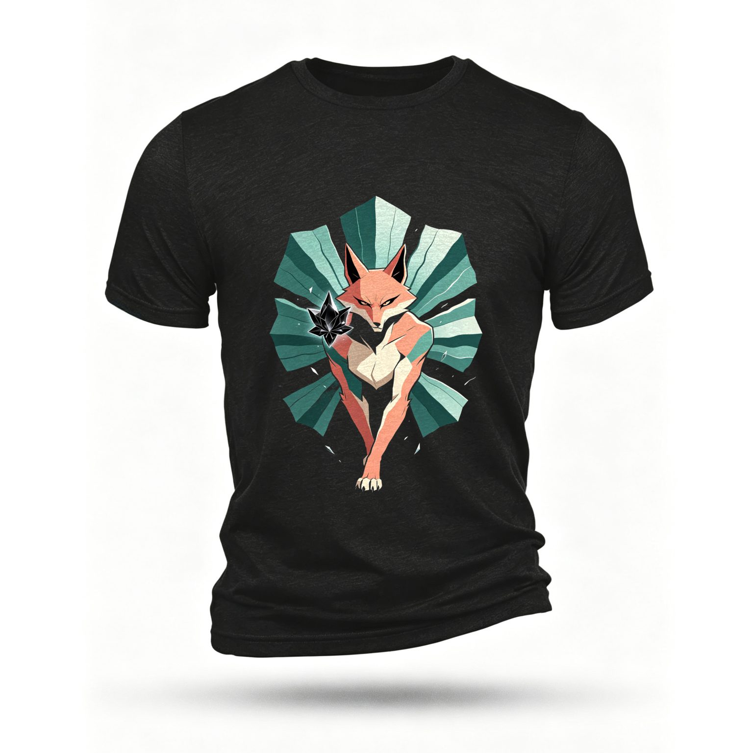 Black T-shirt, front print