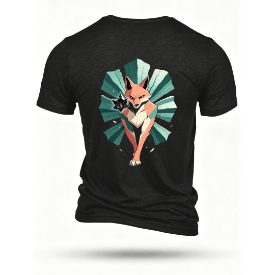 Black T-shirt, back print
