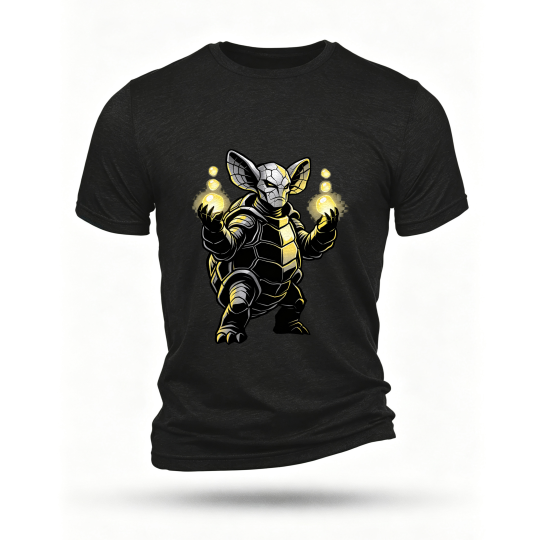 Black T-shirt, front print
