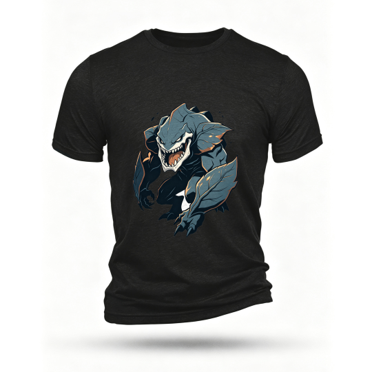 Black T-shirt, front print