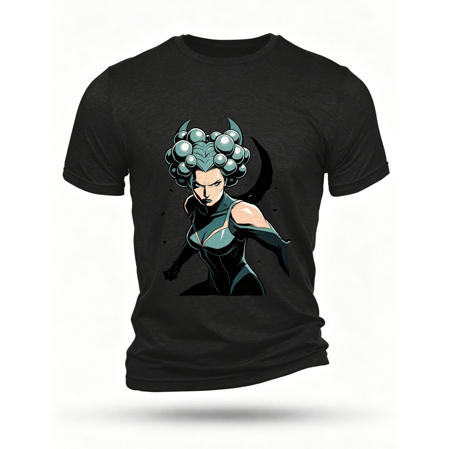Black T-shirt, front print