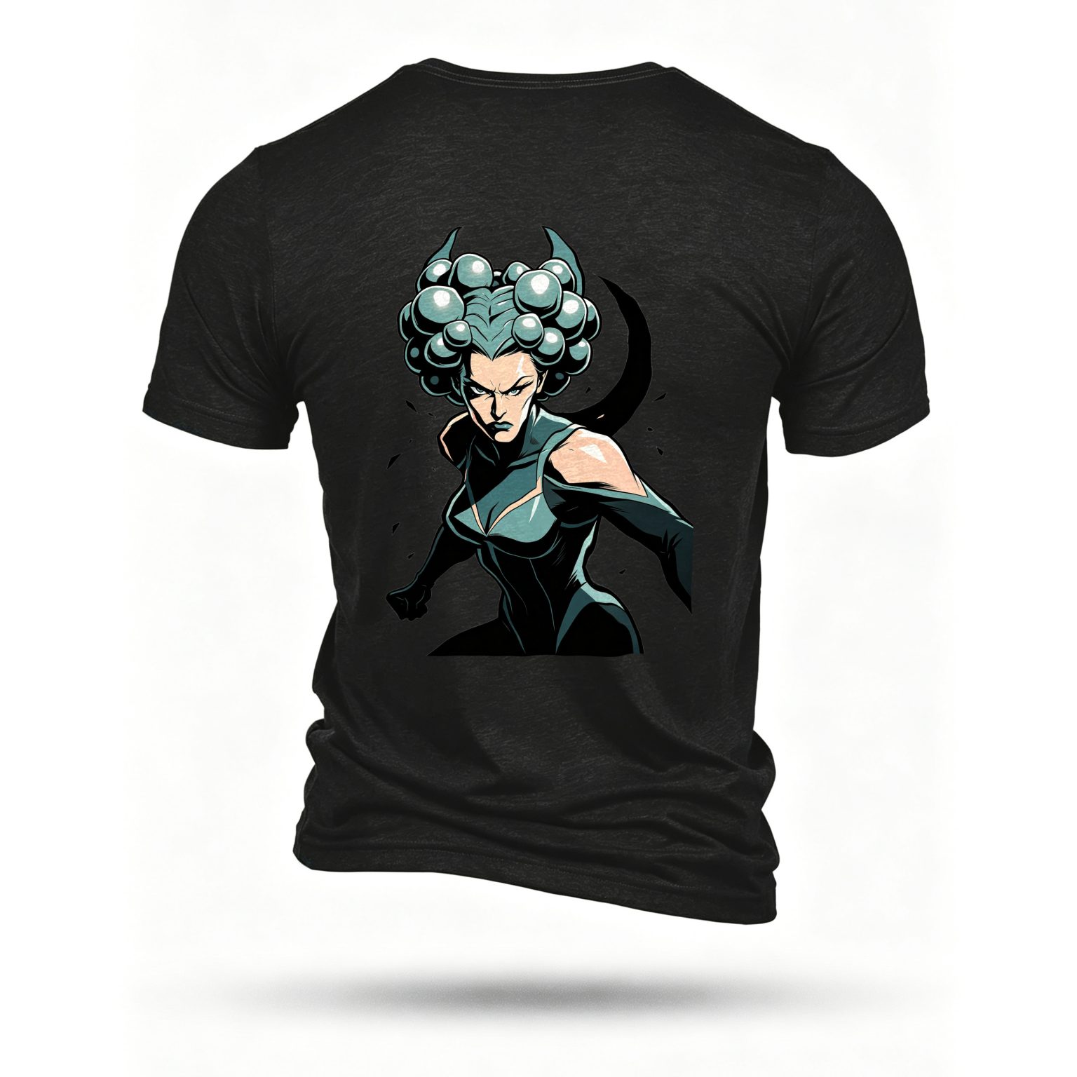 Black T-shirt, back print