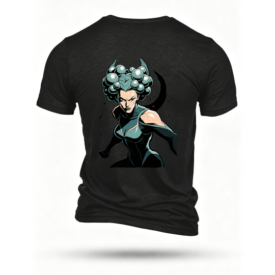 Black T-shirt, back print