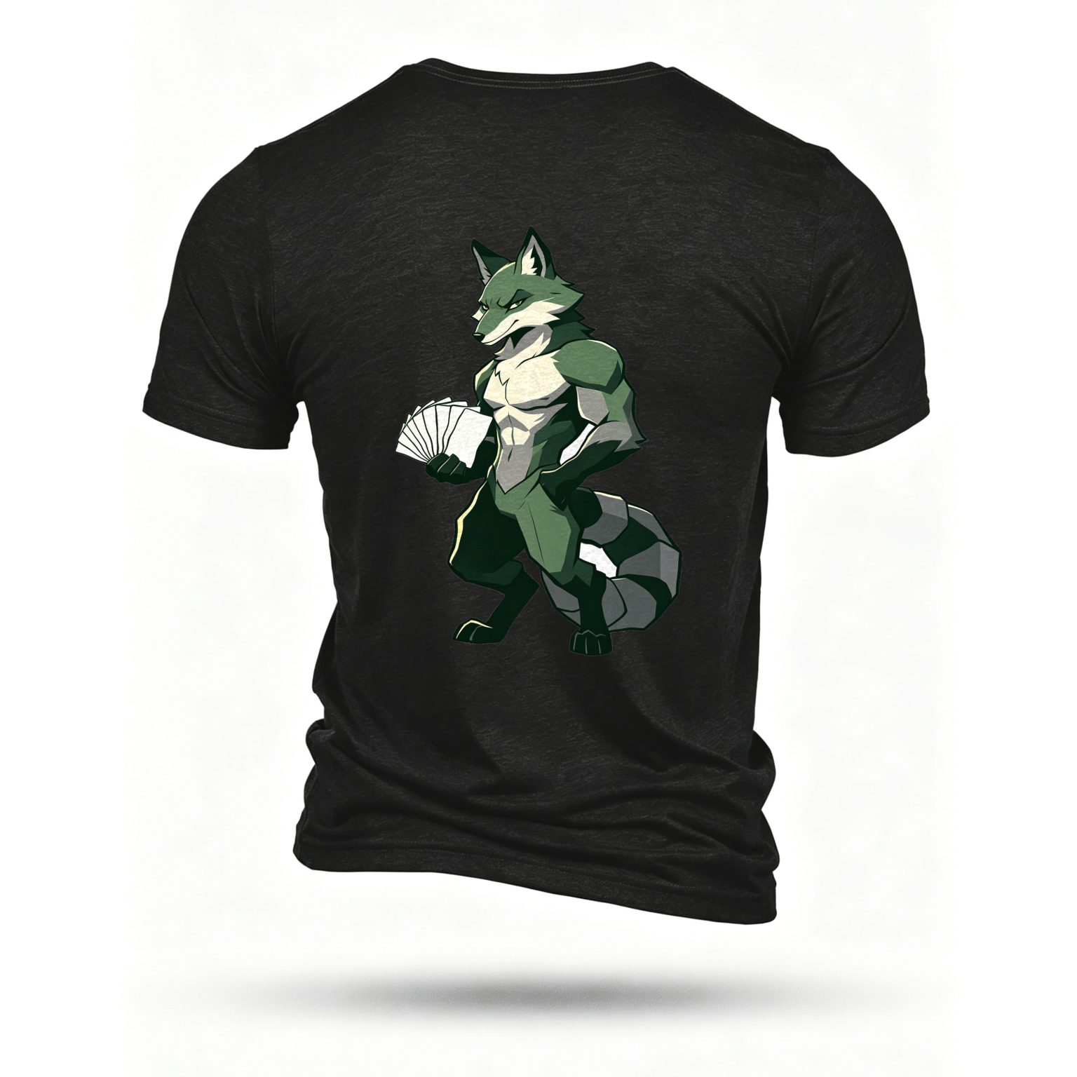 Black T-shirt, back print