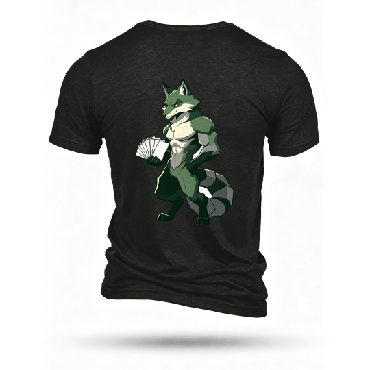 Black T-shirt, back print