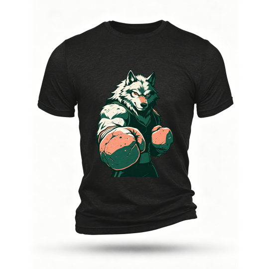 Black T-shirt, front print