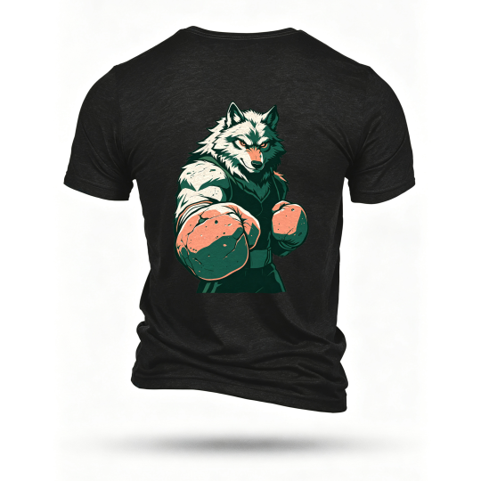 Black T-shirt, back print