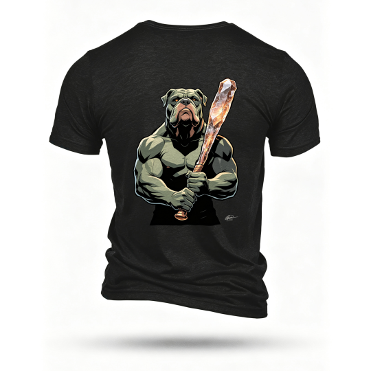 Black T-shirt, back print