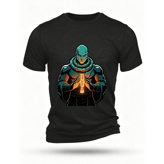 Black T-shirt, front print
